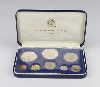 A First National Coinage of Barbados Franklin Mint proof set 1973 