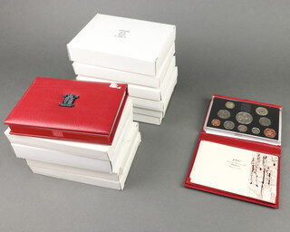 Twelve United Kingdom deluxe proof coins sets 1987-1998 