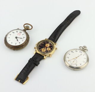 A gentleman's Seiko wristwatch and 2 pocket watches