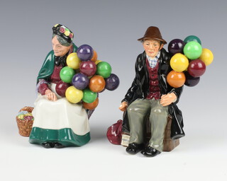 Two Royal Doulton figures - The Balloon Man HN1954 17cm and The Old Balloon Seller HN1315 17cm 