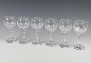 A set of 6 Baccarat Massena pattern large wine glasses 17cm, boxed 