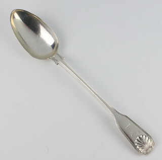 A George IV fiddle and shell pattern basting spoon London 1829, 190 grams 