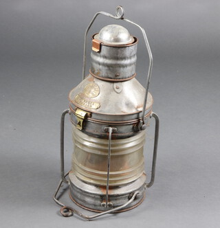 A 19th/20th Century coppered and brass masthead lantern, marked Buyers no.2931 56cm h x 27cm 