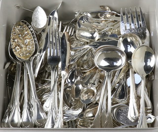 A quantity of silver plated lily pattern cutlery 