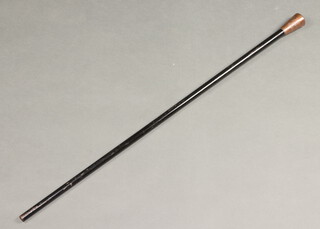 Of Nelson interest, a copper and ebony walking cane formed from oak and copper from Foudroyant, Nelson's flag ship, marked RD No. 311490 