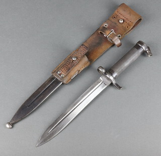 A Swedish 1896 mauser bayonet complete with scabbard and leather frog 