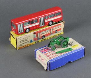 A Dinky 238 model single decker bus boxed, together with a British Heritage 4mm scale model traction engine boxed  