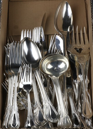 A quantity of silver plated lily pattern cutlery 