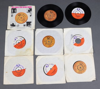 A collection of 7" 45rpm  vinyl Trojan Records including  Al Brown + Skin Flesh & Bones Inc. - Here I am Baby, Come and Take Me TR7915; Pioneers - Simmer Down Quashie TR7746; Nicky Thomas - Have a Little Faith TR7885; Jimmy Cliff - Wonderful World, Beautiful People TR690 (no centre to record); Bob and Marcie - Pied Piper TR7818; The Maytals - 54-46 Was My Number TR7808; Melodians - Sweet Sensation TR695; Ken Boothe - Is It Because IÃƒ?Ã‚Â¢??m Black TR7893 and Desmond Dekker - You Can Get It If You Really Want TR7777