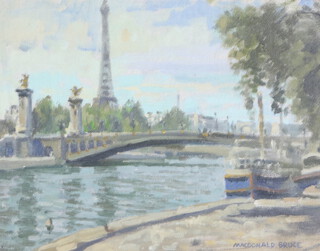 Macdonald Bruce, oil on board signed, "The River Seine" 23cm x 31cm 