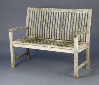 Hartman, a slatted hardwood garden bench 95cm h x 120cm w x 51cm d (seat 102cm x 38cm)  