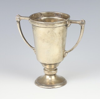 An Art Deco silver presentation cup London 1937, 198 grams, 13cm 