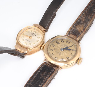 A lady's yellow metal wristwatch, the dial marked Rotary and 1 other