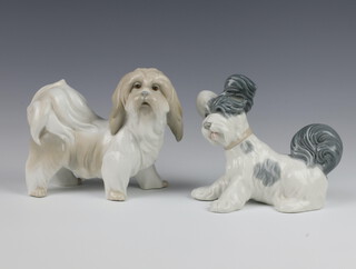 A Lladro figure of a Terrier 14cm, a standing ditto 14cm 