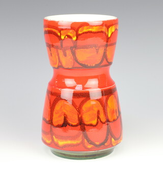 A mid Century Poole vase of waisted form decorated with stylised flowerheads no.84 22cm 