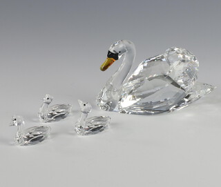 A Swarovski Crystal figure 2020 Jubilee Edition swan with 3 signets, boxed 