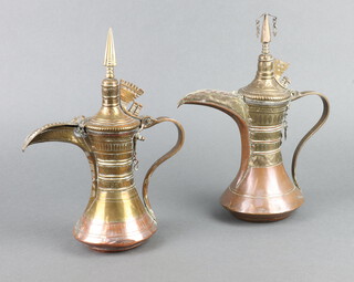 Two 18th/19th Century Arabic Dallah coffee pots in copper and brass 28cm
 28cm  