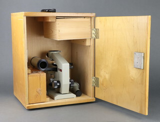 A Nomo Gnonam Biolam Russian binocular microscope with carrying case 
