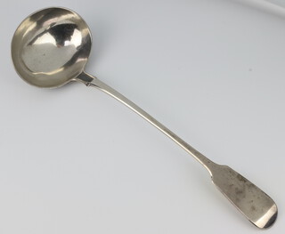 A William IV silver fiddle pattern ladle, London 1837, 214 grams 
