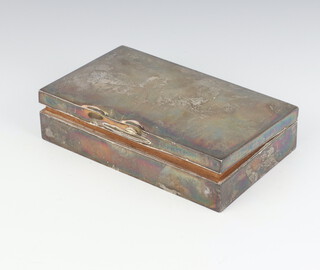 A rectangular silver cigarette box Birmingham 1957 15cm 