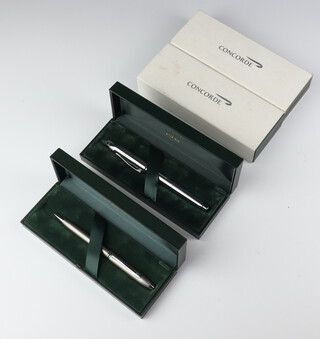 A Cross commemorative Concord fountain pen, 2 others and a ballpoint pen, boxed 