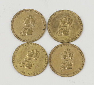 Four 18th and 19th Century commemorative gilt medallions - St Vincent 1797, Aboukir 1798, Copenhagen 1801 and Trafalgar 1805 