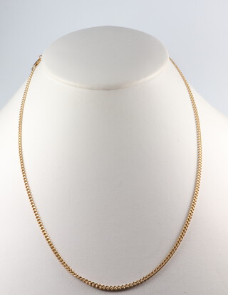 A 18ct yellow gold necklace, 40cm, 8 grams 
