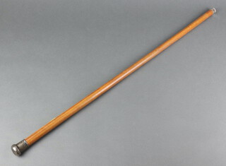 A Victorian walking cane with silver knop handle 