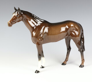 A Beswick figure of a racehorse no.1564, 28cm, brown gloss