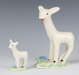 A Midwinter ceramic figure - Larry The Lamb 19cm, ditto 9cm 