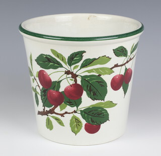 A Villeroy and Boch Wemyss style jardiniere decorated with cherries 15cm 