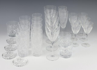 A set of Royal Doulton glassware comprising 4 large wine glasses, 6 small wines, 2 champagne flutes and 2 tumblers together with 2 sets of 4 tumblers, 1 other and 4 mats 