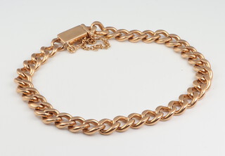 A yellow metal flat link bracelet 25grams 18cm