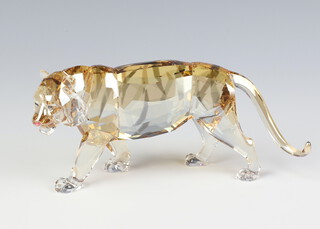 A Swarovski Crystal Society figure of a tiger, boxed 10cm 