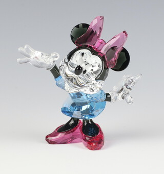 A Swarovski Crystal coloured figure of Minnie Mouse 11cm, boxed
