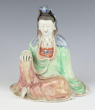 A 19th Century Chinese figure of a seated lady 20cm 