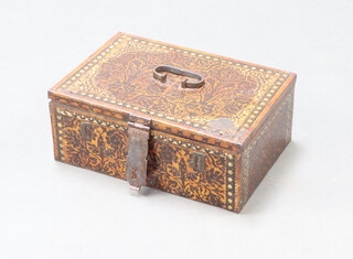 A Russian "deed" box, the interior of the lid with script marked 1914 14cm h x 36cm x 35cm  