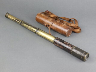 J H Dallmeyer, a 3 draw telescope with carrying case  
