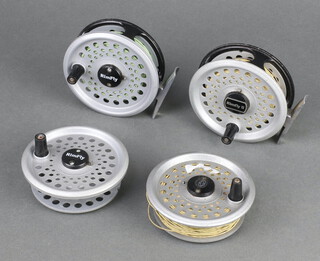 Two Rimfly 3" fly fishing reels with spare spools 