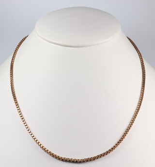A 9ct yellow gold square link necklace 6.2 grams, 40cm 