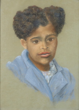 Geoffrey N Smith 1939, chalk study of a young Afro-Caribbean girl signed, 39cm x 29cm 