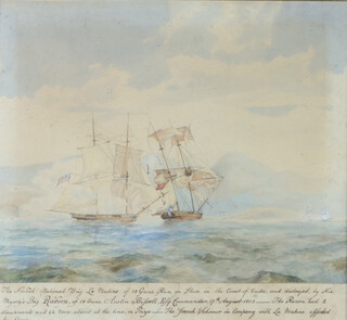 19th Century watercolour unsigned, maritime study 41cm x 46cm 