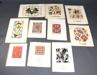 A designers portfolio from 1936 of Edward R Simmonds (35 Palace Road, Bromley) containing a large collection of graphic design works (tile and wallpapers designs) and personal sketches