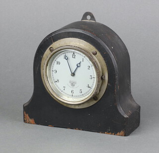A Smiths 8 day car clock, the 8cm dial marked P-217,493, contained in a wooden case 14cm h x 17cm w x 6cm d 