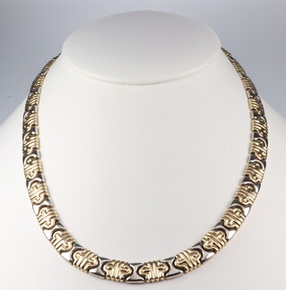 A 9ct two colour gold necklace 31 grams, 42cm 