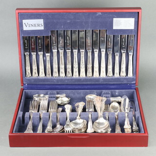 A Viners canteen of Kings pattern silver plated cutlery for 8, cased