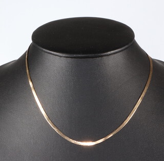 A 9ct yellow gold necklace, 40cm and a ditto bracelet 8cm, 5 grams 
