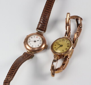Two ladies 9ct yellow gold wristwatches  