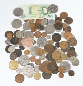 A 1964 half dollar and minor world coins 