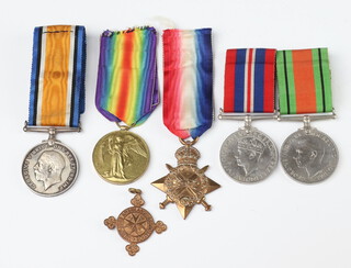 A World War One trio of medals to 95529 GNR.F.Bastin.R.S.A., two Second World War medals and a medallion 